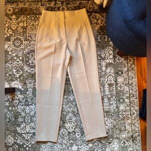 Zara Cream Pleated Trousers